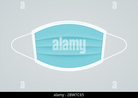 Face mask symbol on white background. Mask realistic vector icon. Stock Vector