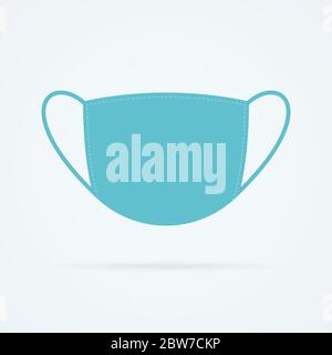 Face mask symbol on white background. Mask flat vector icon front view. Stock Vector