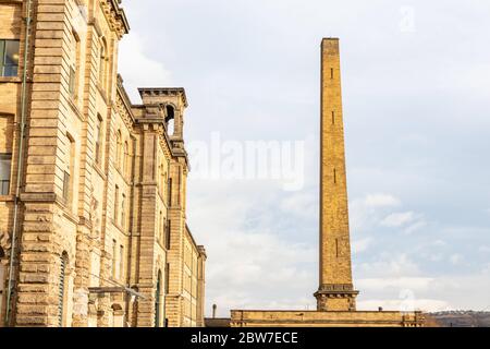 The chimney at Salts Mill, Saltaire Stock Photo