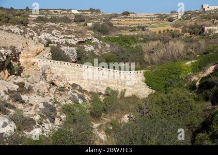 Victoria Lines wall, Malta Stock Photo