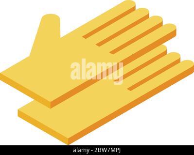 Cleaning gloves icon, isometric style Stock Vector