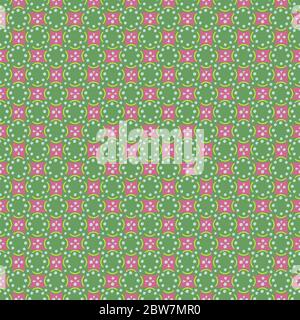 green and pink tiles seamless vector pattern Stock Vector