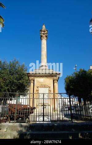 OSTUNI, APULIA, ITALY - MARCH 28th, 2018: The memorial eagle statue in historical center the white city - Ostuni, Italy Stock Photo