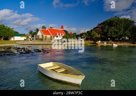 CAP MALHEUREUX / MAURITIUS - AUGUST 13, 2018: The famous church Notre Dame Auxiliatrice in Cap Malheureux in the north of Mauritius, Africa. Stock Photo