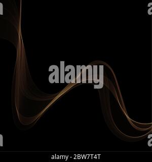 Dark abstract background with a glowing abstract waves, abstract background Stock Vector
