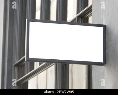 Blank rectangular signboard on the wall Copenhagen Stock Photo