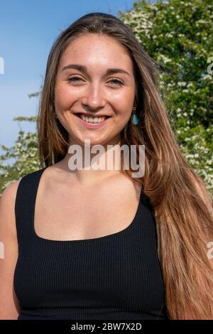 8 may 2020 Zandvoort, The Netherlands Portrait of aspiring Dutch Olympic badminton player Imke van der Aar Stock Photo