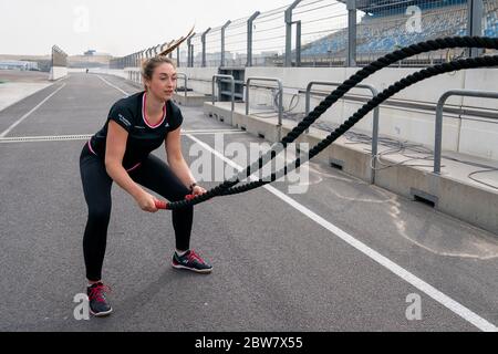 8 may 2020 Zandvoort, The Netherlands Portrait of aspiring Dutch Olympic badminton player Imke van der Aar at the racetrack Stock Photo