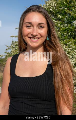 8 may 2020 Zandvoort, The Netherlands Portrait of aspiring Dutch Olympic badminton player Imke van der Aar Stock Photo