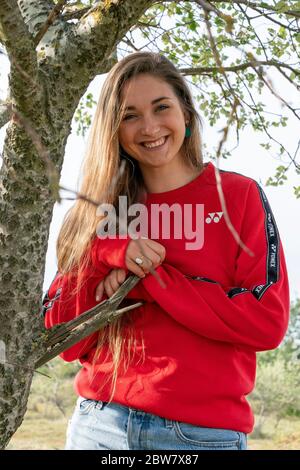 8 may 2020 Zandvoort, The Netherlands Portrait of aspiring Dutch Olympic badminton player Imke van der Aar Stock Photo