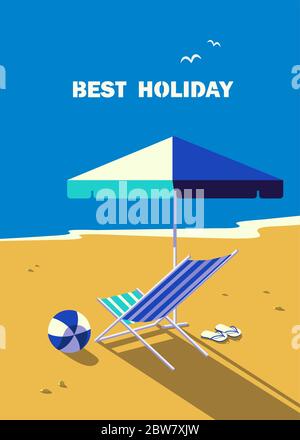 Summer holidays vector poster background Stock Vector