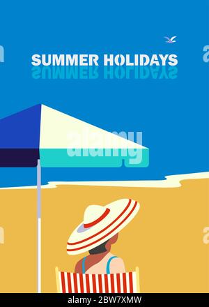 Summer holidays vector poster background Stock Vector