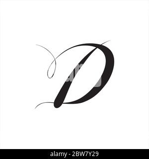 Letter d. Light and elegant monogram. Stock Vector