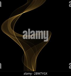 gold neon waves. abstract curves Stock Vector