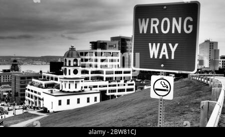 Day 80 Of The Apocalypse in Halifax Nova Scotia Canada. The streets of Halifax are nearly empty. Stock Photo