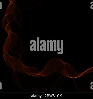 golden abstract wave on a black background. vector curved lines Stock Vector