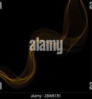 gold neon waves. abstract curves Stock Vector