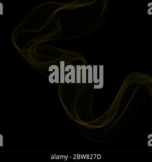 gold neon waves. abstract curves Stock Vector