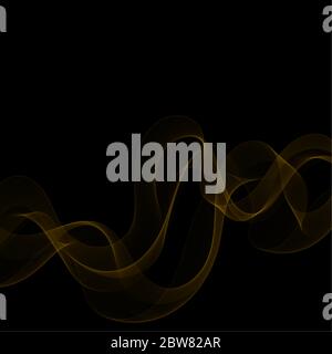gold neon waves. abstract curves Stock Vector