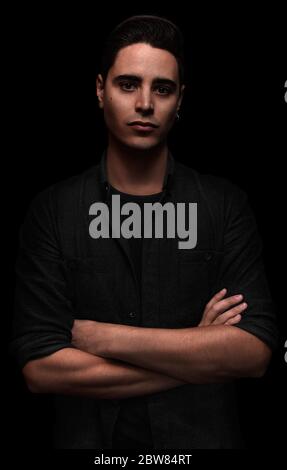 low key portrait of a man Stock Photo