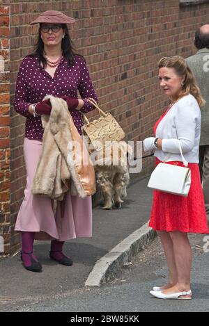 The Southwick Village 1940's Revival event in 2019 celebrating D-day 75. A wartime re-enactment featuring people in period costumes & vintage vehicles Stock Photo