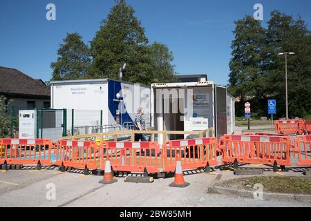 Cumbria, UK. 30th May, 2020. Covid-19 .temporary mobile computerised tomography (CT) scanner at Westmorland General Hospital (WGH) introduced to support outpatient and routine scans at University Hospitals of Morecambe Bay NHS Foundation Trust (UHMBT). The scanner will also help the Trust to deliver and support the national faster diagnosis cancer target for patients which is 28 days .Credit: NW News /Alamy News Stock Photo