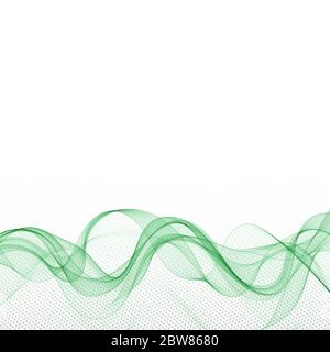 Green stream of vector wave. Stock Vector
