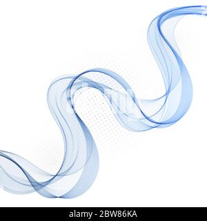 blue abstract wave. curved lines Stock Vector