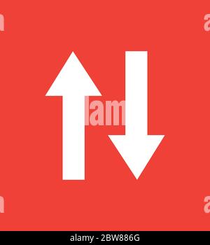 The Two Lane highway street sign isolated on white background vector Illustration Stock Vector