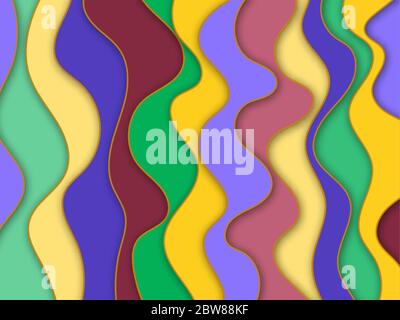 3D abstract background with paper cut shapes. Vector design layout for business presentations, flyers, posters and invitations. Colorful carving art - Stock Vector