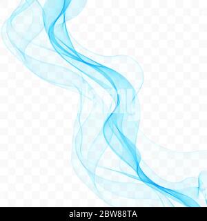 blue abstract wave. curved lines Stock Vector