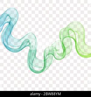 blue and green abstract wave. curved lines Stock Vector