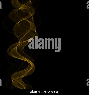 gold neon waves. abstract curves Stock Vector