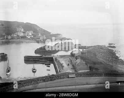 Portpatrick fishing village in Dumfries and Galloway on the south west tip of Scotland . June 1928 Stock Photo