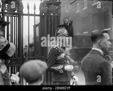 Prince of Wales holds a levee at St James ' s Palace . Hon Lt General Sir James Babington, Colonel of 16 Lancers . 2 June 1930 Stock Photo