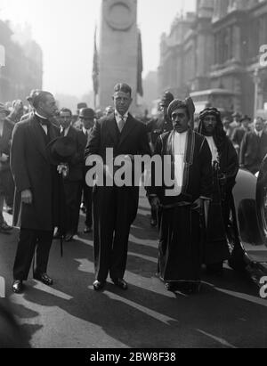 Sultan of Muscat at the cenotaph , Whitehall , London . 17 September 1928 Stock Photo