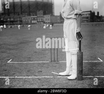 Taken for Douglas Jardine . Cricket crease . 10 September 1929 Stock Photo