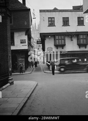 A traffic policeman on duty in Canterbury High Street , Kent . 1937 Stock Photo