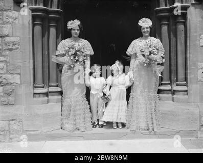 The wedding of Mr A W Gross and Miss D Smith . The bridesmaids . 1938 Stock Photo