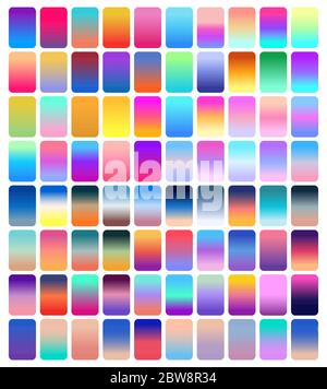 Set of gradient different color combinations - vector Stock Vector