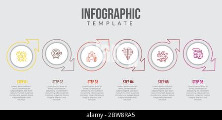 Illustration of Modern Business colorful infographic with title,elements, creative,shapes - vector Stock Vector