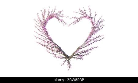 Heart Shape Made Out Of Flowers. 3d Rendering Stock Photo - Alamy