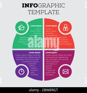 Illustration of Modern Business colorful infographic with title,elements, creative,shapes - vector Stock Vector