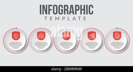 Illustration of Modern Business colorful infographic with title,elements, creative,shapes - vector Stock Vector