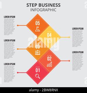Illustration of Modern Business colorful infographic with title,elements, creative,shapes - vector Stock Vector