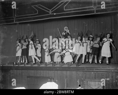 St Philomena 's School  christmas reindeers  on stage . 1935 Stock Photo