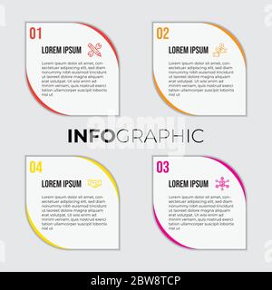 Illustration of Modern Business colorful infographic with title,elements, creative,shapes - vector Stock Vector