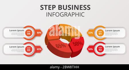 Illustration of Modern Business colorful infographic with title,elements, creative,shapes - vector Stock Vector