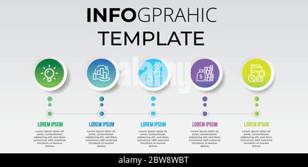 Illustration of Modern Business colorful infographic with title,elements, creative,shapes - vector
