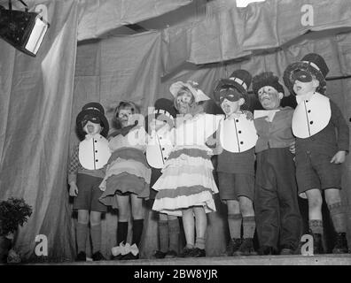 Children of St Mary Cray Council School in Bromley , Kent , perform in a stage concert . Comical expression . 1939 Stock Photo